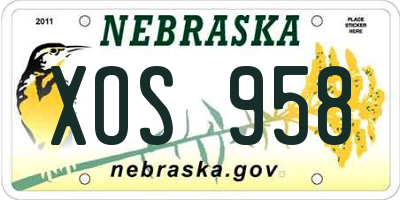 NE license plate XOS958
