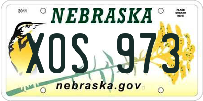 NE license plate XOS973