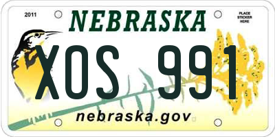 NE license plate XOS991