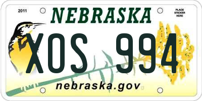 NE license plate XOS994