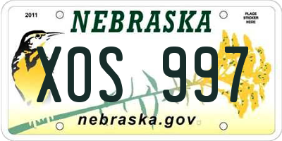 NE license plate XOS997
