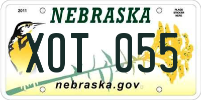 NE license plate XOT055
