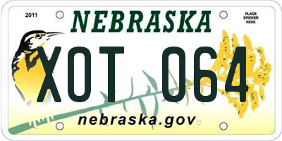 NE license plate XOT064