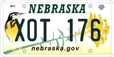 NE license plate XOT176