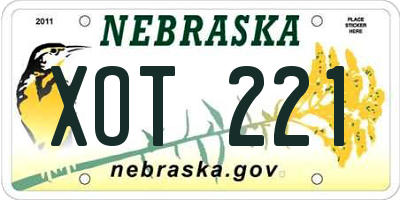 NE license plate XOT221