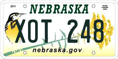NE license plate XOT248