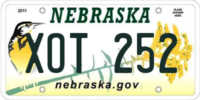NE license plate XOT252