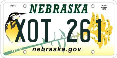 NE license plate XOT261