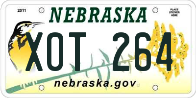 NE license plate XOT264
