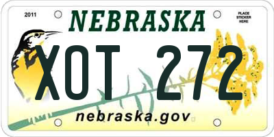 NE license plate XOT272