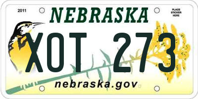 NE license plate XOT273
