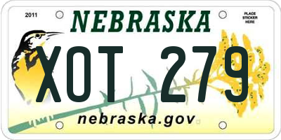 NE license plate XOT279