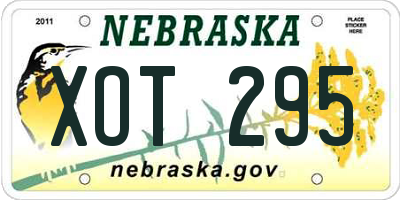 NE license plate XOT295