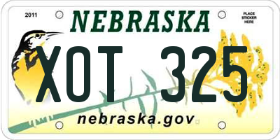 NE license plate XOT325