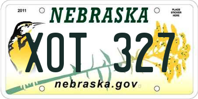 NE license plate XOT327