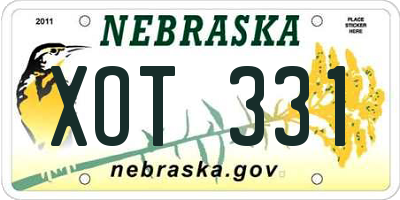 NE license plate XOT331