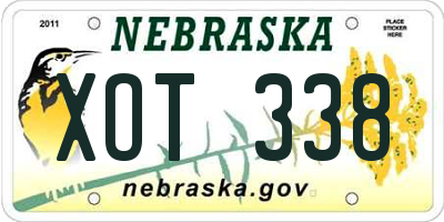 NE license plate XOT338