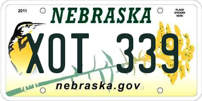 NE license plate XOT339