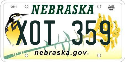 NE license plate XOT359