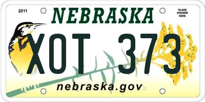 NE license plate XOT373
