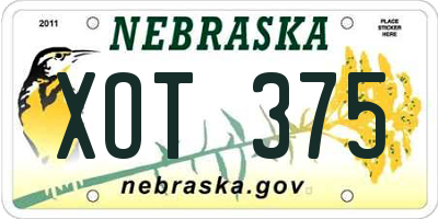 NE license plate XOT375