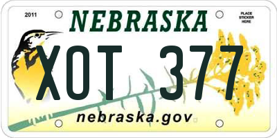 NE license plate XOT377