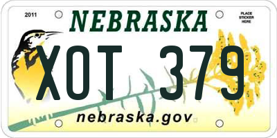 NE license plate XOT379