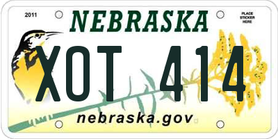 NE license plate XOT414