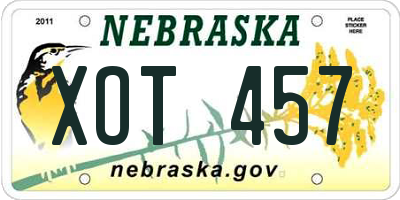 NE license plate XOT457