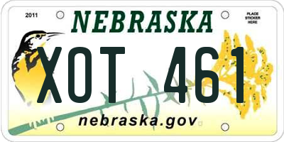 NE license plate XOT461