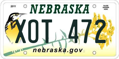 NE license plate XOT472