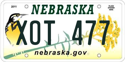 NE license plate XOT477