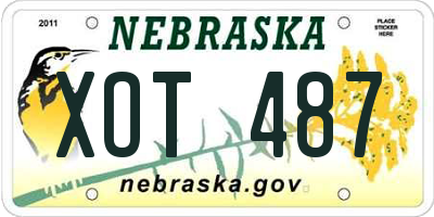 NE license plate XOT487