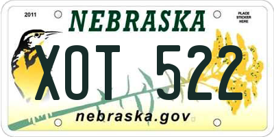 NE license plate XOT522