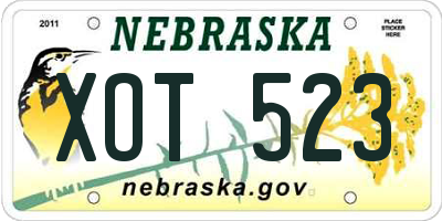 NE license plate XOT523