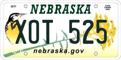 NE license plate XOT525