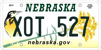 NE license plate XOT527