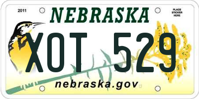 NE license plate XOT529