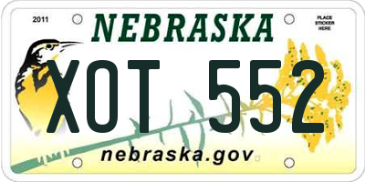 NE license plate XOT552