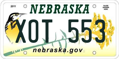 NE license plate XOT553