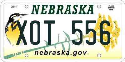 NE license plate XOT556
