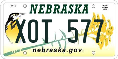 NE license plate XOT577