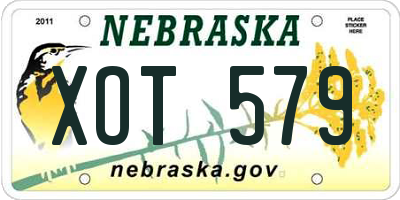NE license plate XOT579