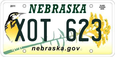 NE license plate XOT623