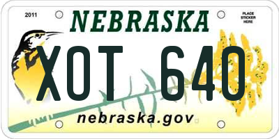 NE license plate XOT640