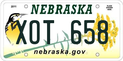NE license plate XOT658