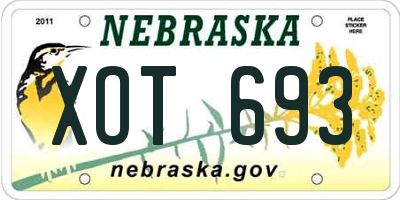 NE license plate XOT693