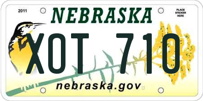 NE license plate XOT710