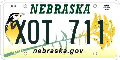 NE license plate XOT711