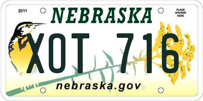 NE license plate XOT716